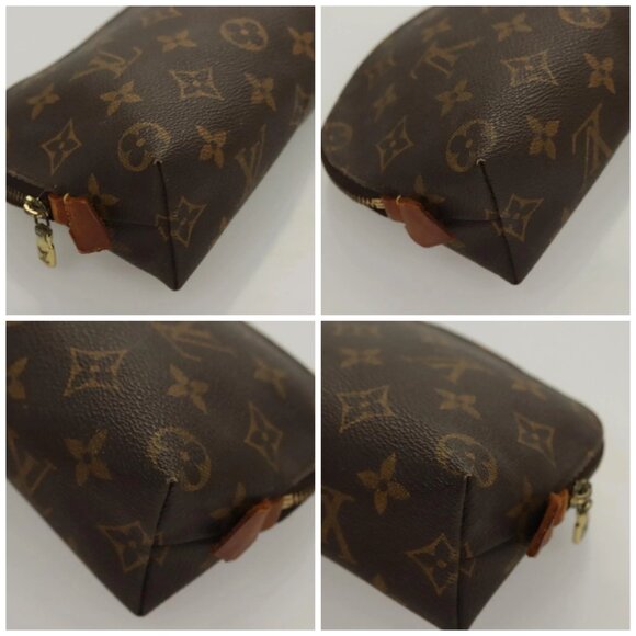 LOUIS VUITTON Monogram Pochette Cosmetic PM Cosmetic Pouch M47515 LV Auth 128419 - Picture 14 of 16